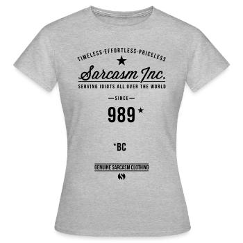 Sarcasm sarcasme sarcasmes drôles T-shirt - T-shirt Femme - gris chiné - Devant - AI Model Female 172 dark (172cm)