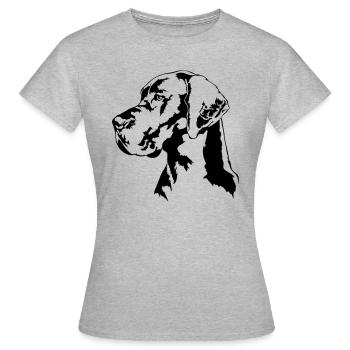 GERMAN DOGGE Portrait Wilsigns - Women's T-Shirt - heather grey - Front - AI Model Female 172 dark (172cm)