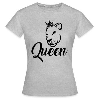 koningin - Vrouwen T-shirt - grijs gemêleerd - Voor - AI Model Female 172 dark (172cm)