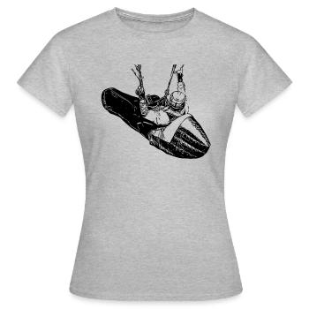 Gleitschirmflieger - Frauen T-Shirt - Grau meliert - Vorne - AI Model Female 172 dark (172cm)