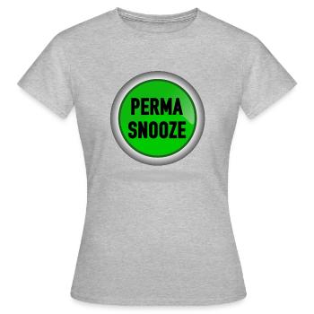 Perma-Snooze Button flat - Permanent snooze - Women's T-Shirt - heather grey - Front - AI Model Female 172 dark (172cm)
