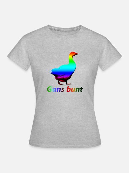 Gans bunt - Frauen T-Shirt - Grau meliert