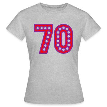 70. 70 YEARS. 70th ANNIVERSARY. 70 YEARS ANNIVERSARY. - Women's T-Shirt - heather grey - Front - AI Model Female 172 dark (172cm)