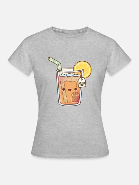 Kawaii Eis-Zitronentee - Frauen T-Shirt - Grau meliert
