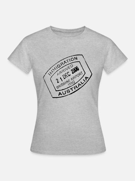 Reisebriefmarke - Frauen T-Shirt - Grau meliert