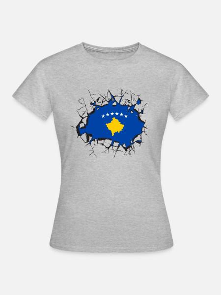 Kosovo - Frauen T-Shirt - Grau meliert