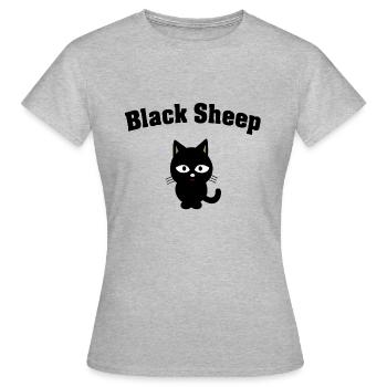 Black Sheep Cat - T-shirt Femme - gris chiné - Devant - AI Model Female 172 dark (172cm)