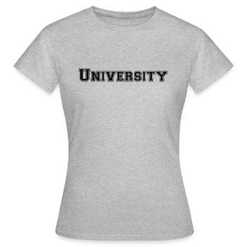 University Universität College - Frauen T-Shirt - Grau meliert - Vorne - AI Model Female 172 dark (172cm)