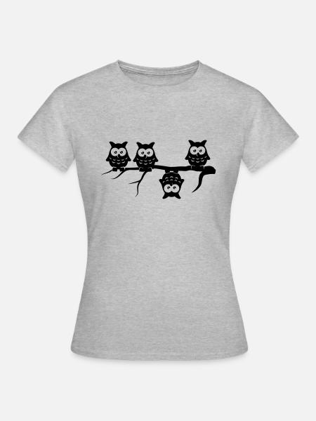 Be Different 4 Eulen Anderst verschieden - Frauen T-Shirt - Grau meliert