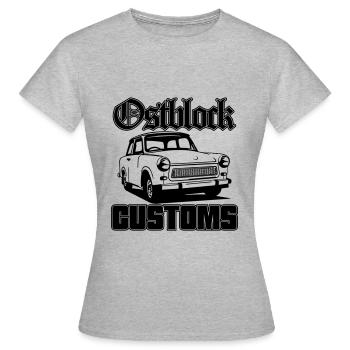 Farbe änderbar | Trabi Trabbi Ostblock Customs - Frauen T-Shirt - Grau meliert - Vorne - AI Model Female 172 dark (172cm)