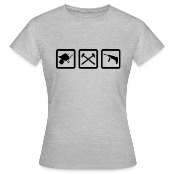 chantier - T-shirt Femme - gris chiné - Devant - AI Model Female 172 dark (172cm)