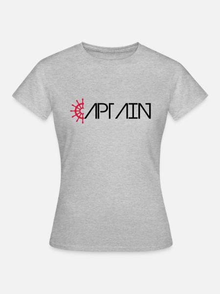 Captain Logo - Frauen T-Shirt - Grau meliert