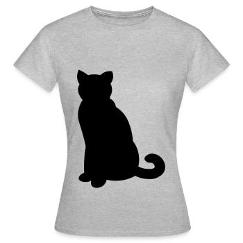 Simple black cat - simple black cat - Women's T-Shirt - heather grey - Front - AI Model Female 172 dark (172cm)