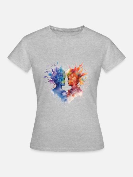 Pride Love Frauen abstrakt - Frauen T-Shirt - Grau meliert
