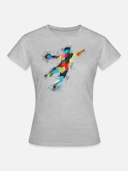 Handball, handballer, Beachhandball,Graffiti,bunt - Frauen T-Shirt - Grau meliert
