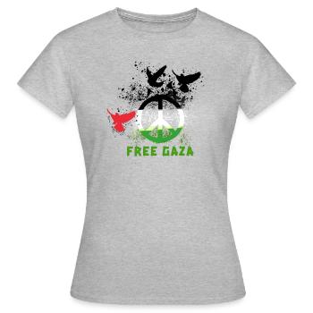 Free gaza,birds, graffiti,gaza - Women's T-Shirt - heather grey - Front - AI Model Female 172 dark (172cm)