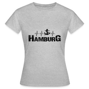 Hambourg - T-shirt Femme - gris chiné - Devant - AI Model Female 172 dark (172cm)