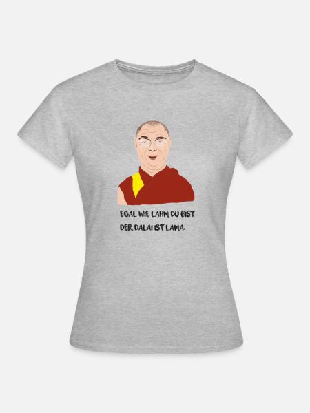 Dalai ist Lama - Frauen T-Shirt - Grau meliert