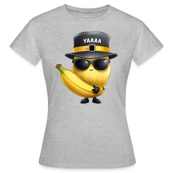 Melon, melon miel et banane avec chapeau et verres - T-shirt Femme - gris chiné - Devant - AI Model Female 172 dark (172cm)