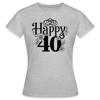 40e anniversaire - T-shirt Femme - gris chiné - Devant - AI Model Female 172 dark (172cm)