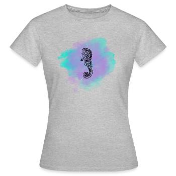 Sea horse sketch - Women's T-Shirt - heather grey - Front - AI Model Female 172 dark (172cm)