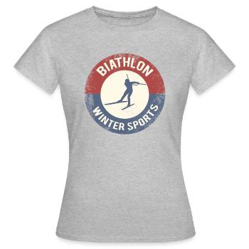 Sports d'hiver biathlon - T-shirt Femme - gris chiné - Devant - AI Model Female 172 dark (172cm)