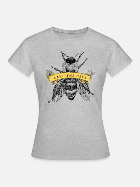 save the bees 4 - Frauen T-Shirt - Grau meliert