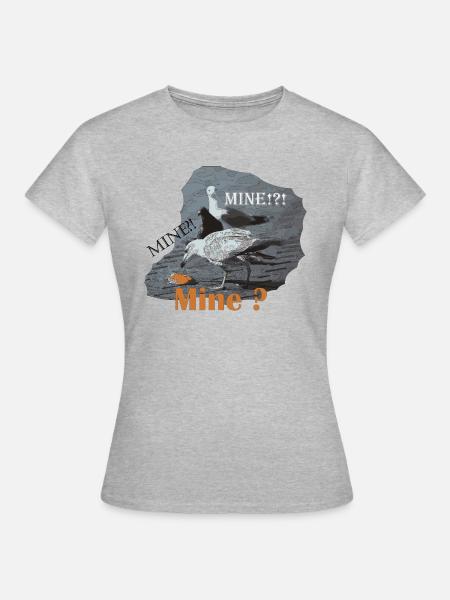 Mine Seagull - Frauen T-Shirt - Grau meliert