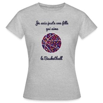 BASKETBALL - T-shirt Femme - gris chiné - Devant - AI Model Female 172 dark (172cm)