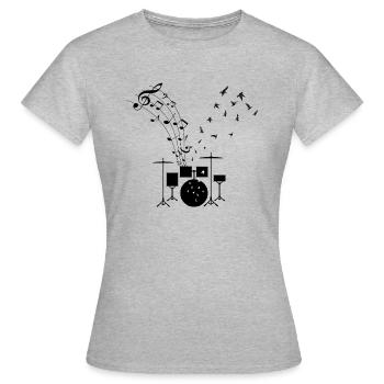 Drums Drums Drummer Drum Gift - Women's T-Shirt - heather grey - Front - AI Model Female 172 dark (172cm)