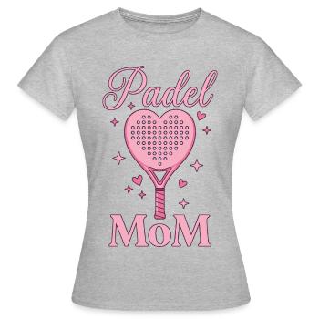 Padel Mom Heart Paddle - Women's T-Shirt - heather grey - Front - AI Model Female 172 dark (172cm)