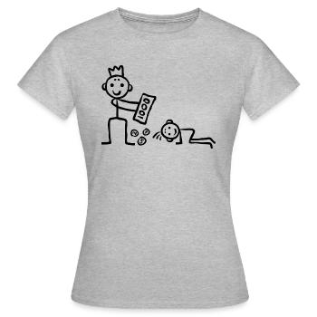 Poor and Rich - Money Gift Not Poverty beggar - Women's T-Shirt - heather grey - Front - AI Model Female 172 dark (172cm)
