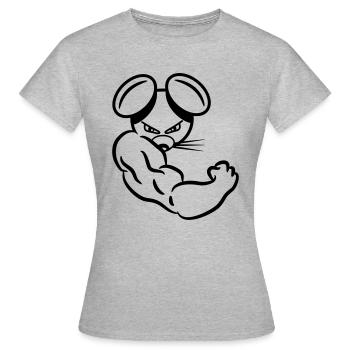 Steve fort - T-shirt Femme - gris chiné - Devant - AI Model Female 172 dark (172cm)