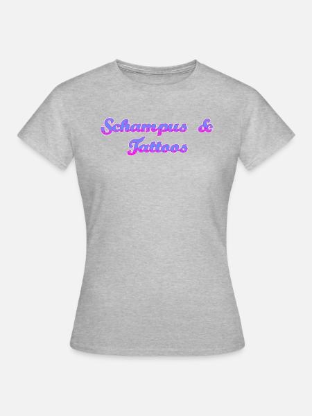 tattoos und schampus - Frauen T-Shirt - Grau meliert