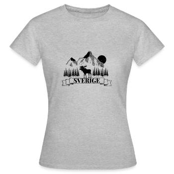 Sverige Elch - Frauen T-Shirt - Grau meliert - Vorne - AI Model Female 172 dark (172cm)