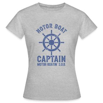 bateau à moteur capitaine roue bateau à moteur - T-shirt Femme - gris chiné - Devant - AI Model Female 172 dark (172cm)