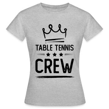 Table Tennis Crew - Frauen T-Shirt - Grau meliert - Vorne - AI Model Female 172 dark (172cm)