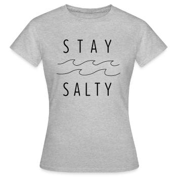stay salty - Frauen T-Shirt - Grau meliert - Vorne - AI Model Female 172 dark (172cm)