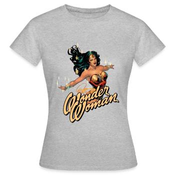 DC Comics Wonder Woman Rétro - T-shirt Femme - gris chiné - Devant - AI Model Female 172 dark (172cm)
