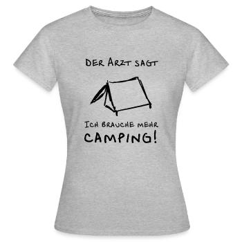 der arzt sagt zelt - Frauen T-Shirt - Grau meliert - Vorne - AI Model Female 172 dark (172cm)
