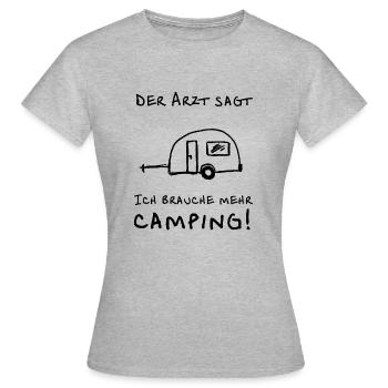 der arzt sagt wohnwagen - Frauen T-Shirt - Grau meliert - Vorne - AI Model Female 172 dark (172cm)
