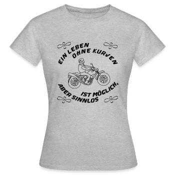 leben ohne kurven - Frauen T-Shirt - Grau meliert - Vorne - AI Model Female 172 dark (172cm)