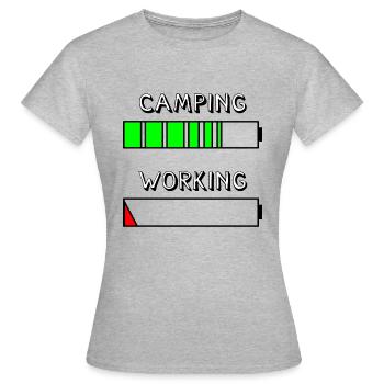 Rechargement de camping - T-shirt Femme - gris chiné - Devant - AI Model Female 172 dark (172cm)