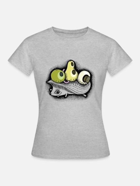 ABC-Igel Farbe transparent - Frauen T-Shirt - Grau meliert