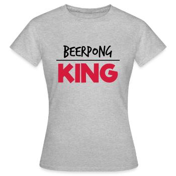 Beerpong King - Frauen T-Shirt - Grau meliert - Vorne - AI Model Female 172 dark (172cm)