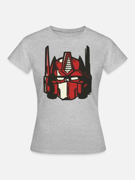 Transformers G1 Costume Head Optimus Prime Outfit - Camiseta mujer - gris jaspeado