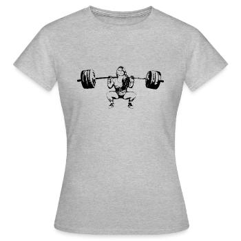 Squat Girl - Frauen T-Shirt - Grau meliert - Vorne - AI Model Female 172 dark (172cm)