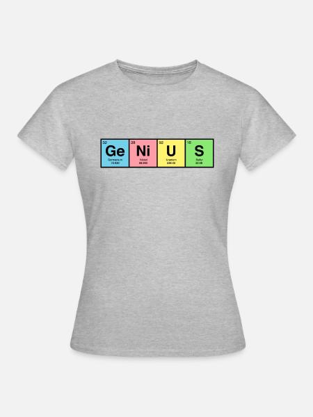 GENIUS - Periodensystem - Frauen T-Shirt - Grau meliert