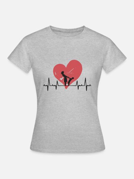 Herzschlag Mama - Frauen T-Shirt - Grau meliert