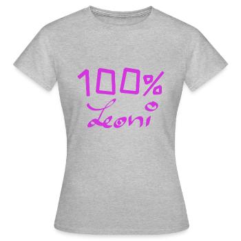 100 Prozent Leoni - Frauen T-Shirt - Grau meliert - Vorne - AI Model Female 172 dark (172cm)